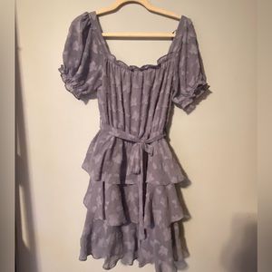 Light blue ruffled dress